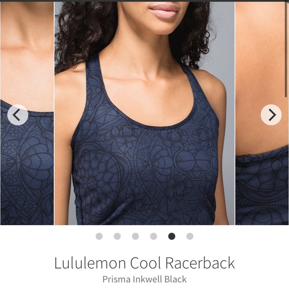 Lululemon Cool Racerback cropped Prisma Inkwell Black navy print size 4 - Picture 4 of 6